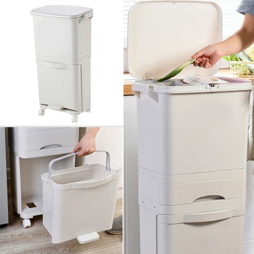 Double recycle pedal - recycle, bins
