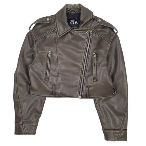 Zara leather jacket coat - zara,