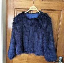 Ladies Faux Fur Navy Blue