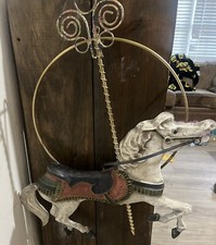 1987 Curtis Jere Artisan House Hanging Carousel Horse Handcrafted Sculpture TAG