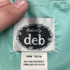 Deb Chiffon Dress Womens 18/19 Green Beaded Strapless Square Neck Casual NEW