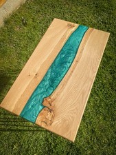 Oak Wood and Turquoise Green