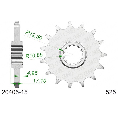 Afam steel sprocket p525 z15 - afam,