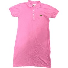 Lacoste Sport Pink Polo Shirt Dress XL Short Sleeve Stretch Cotton