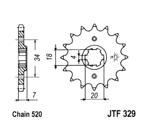 Sprocket tooth pitch - jt, 520