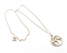 Sterling silver necklace CRM Rennie Mackintosh Glasgow Rose design round pendant