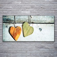 Glass print Wall art 120x60 Image Picture Heart Art