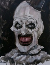 Original Art The Clown Terrifier Painting Thayer Art OOAK 8x10 Canvas Halloween 