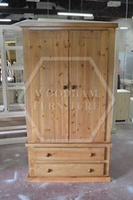 HANDMADE AYLESBURY SOLID PINE GENTS WARDROBE LIGHT ANTIQUE WAX (NOT FLATPACKED)