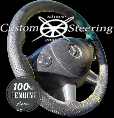 Perforated leather steering - leather,