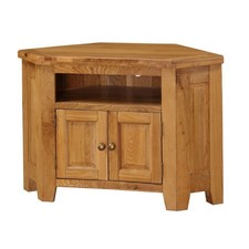 SOLID OAK  TV UNIT CORNER