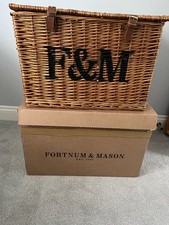 FORTNUM AND MASON LARGE HAMPER BASKET INC BOX AND STRAW - NEW