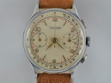 SPLENDIDO VINTAGE CRONOGRAFO ULYSSE NARDIN CROMATO 37MM 1940 MANUALE VALJOUX 22