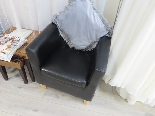 Faux leather tub - chair, in