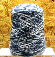 Large Cone 1 Kg Lovely Soft Navy / White Knitting Yarn