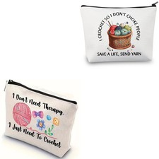 Funny Crochet Storage Pouch | Craft Bag with Zipper | Gift for Crocheters