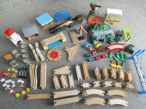 Wooden train track set - wooden,