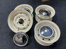 CLASSIC MINI 4.5" x 10" REVERSE RIM STEEL WHEELS OEW INC STAINLESS STEEL CAPS