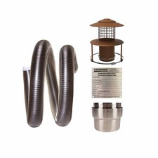 Flexible Flue Chimney Liner 5" (125mm) 316 HETAS Installation Kit & Hanging Cowl
