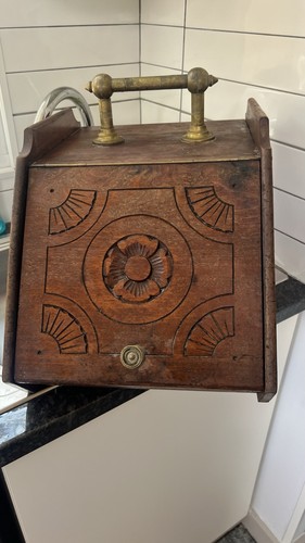 Antique coal scuttle - coal,
