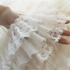 50cm Chiffon Ruffle Tiered Lace Trim Pleat Ribbon Dress Hemline  Fabric Sewing