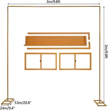 3x3m/10x10ft Wedding Backdrop Stand Pipe Stage Flower Rack Arch Iron Party Door