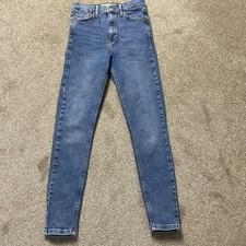 Topshop Blue Skinny Jeans High Rise Jeans W26 UK Size 6 
