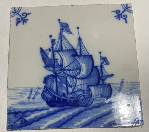 Dutch delft tile - (6inch, sq)