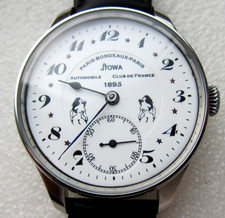 Big Gorgeous classy wristwatch STOWA enamel dial Automobile Club de France 1895.