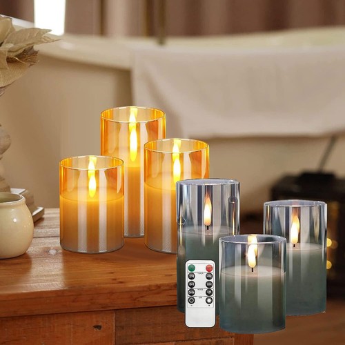 Pack glass candles wax led - 3,