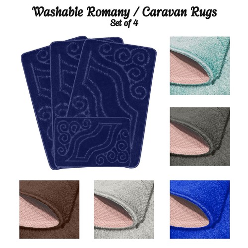 4pc washable caravan rugs - washable,