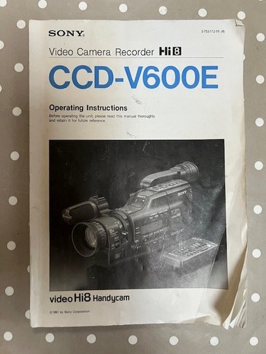 Sony hi8 ccd v600e video - hi8, ccd-v600e