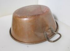 Antique Copper Jam Pan Fish Kettle Trough Tub Vintage Old Iron Handles Pot 17"W