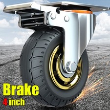 1~4X Heavy Duty 100mm 700KG Rubber Swivel Castor Wheels Trolley Furniture Caster