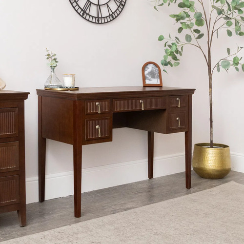 Dark brown wooden reeded - wooden,