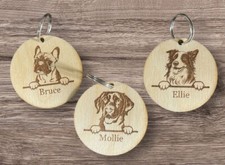 Personalised Laser Engraved Dog Keyring ANY BREED
