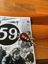 Vintage BSA Biker Pin Badge, Ace Cafe, 59 Club Norton Triumph Cafe Racer Rockers
