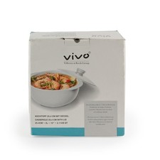Vivo Casserole Dish Round 25.4 cm with Lid 2 L Oven/ Dishwasher Safe White