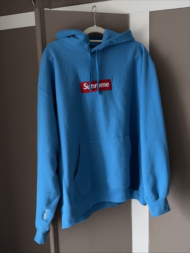 Supreme box logo hoodie cyan - supreme,