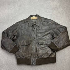 Leather Flying Jacket Adult Large Brown A2 USAAF Aviator Military USA Mens*