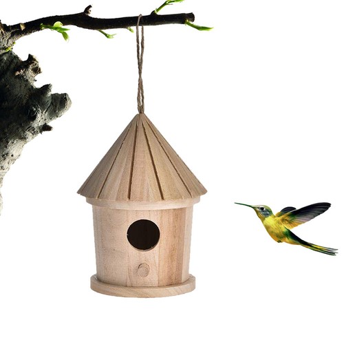 Wooden bird nest hanging - wooden,
