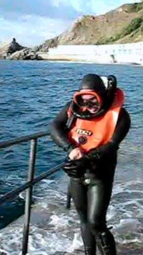 Vintage scuba diving photo - scuba,