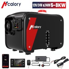 Hcalory 8KW Diesel Air Heater 12V 24V 240V Bluetooth For Car Truck RV Home Van