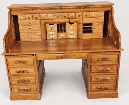 Oak crest roll top - roll, desk