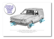 Ford Escort Mk1 Van hand-drawn