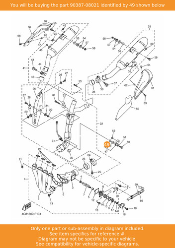 Yamaha collar 90387 08021 oem - yamaha, collar,