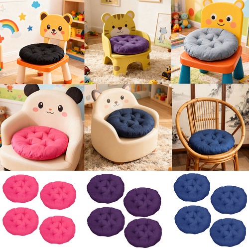 Plain round seat cushions - round, 4pcs