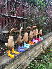 25cm Duck in 8 colours in wellies boots wooden handmade carved varnished outdor