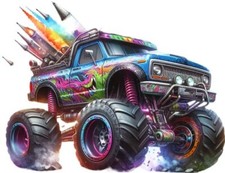 Colourful Monster Truck Wall