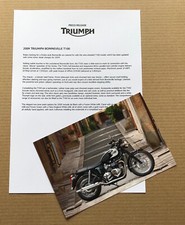 2009 Triumph Bonneville T100 Motorcycle Press Photograph + Press Release